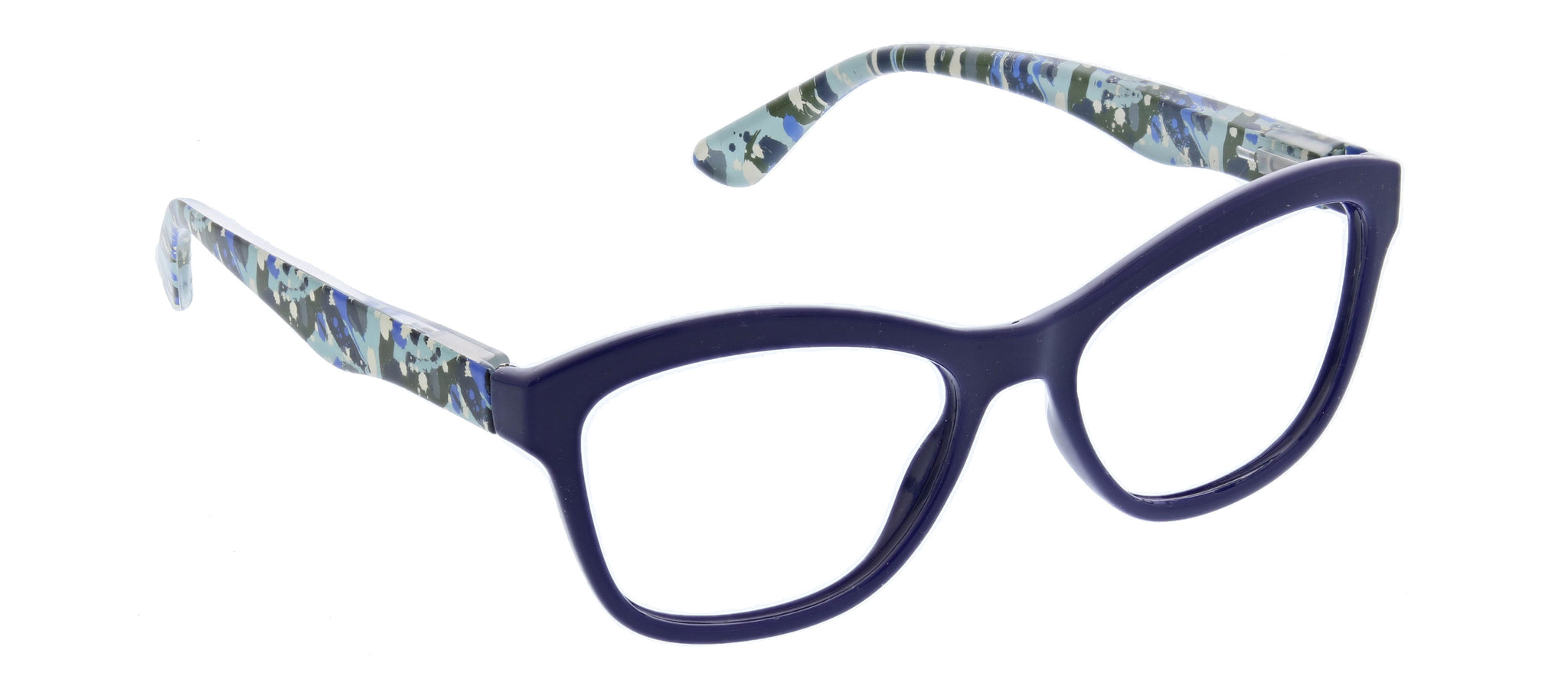 Brushwork blue light reading glasses in navy by Peepers