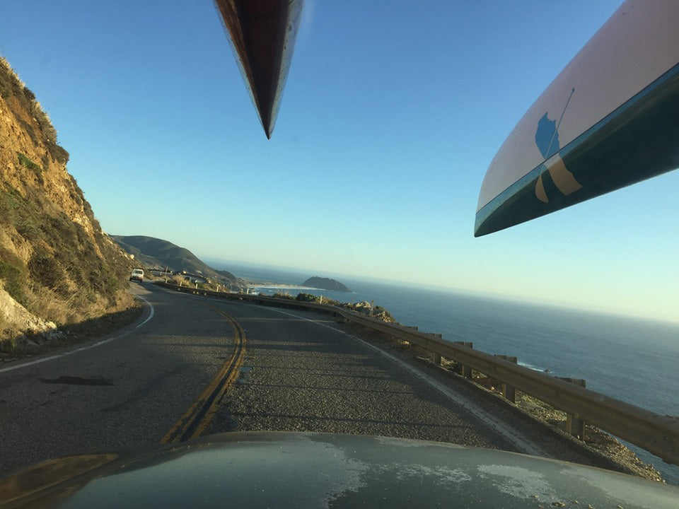 Driving towards Point Sur and following the Van to make sure it drives ok