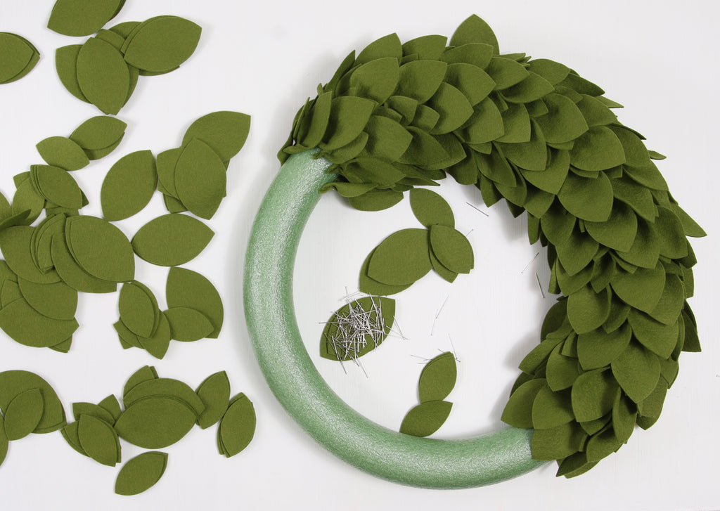 Craft a wreath from felt. 