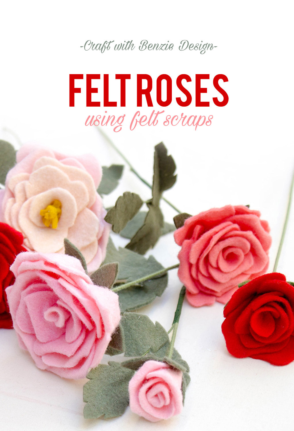 Felt Roses with Scrap Felt