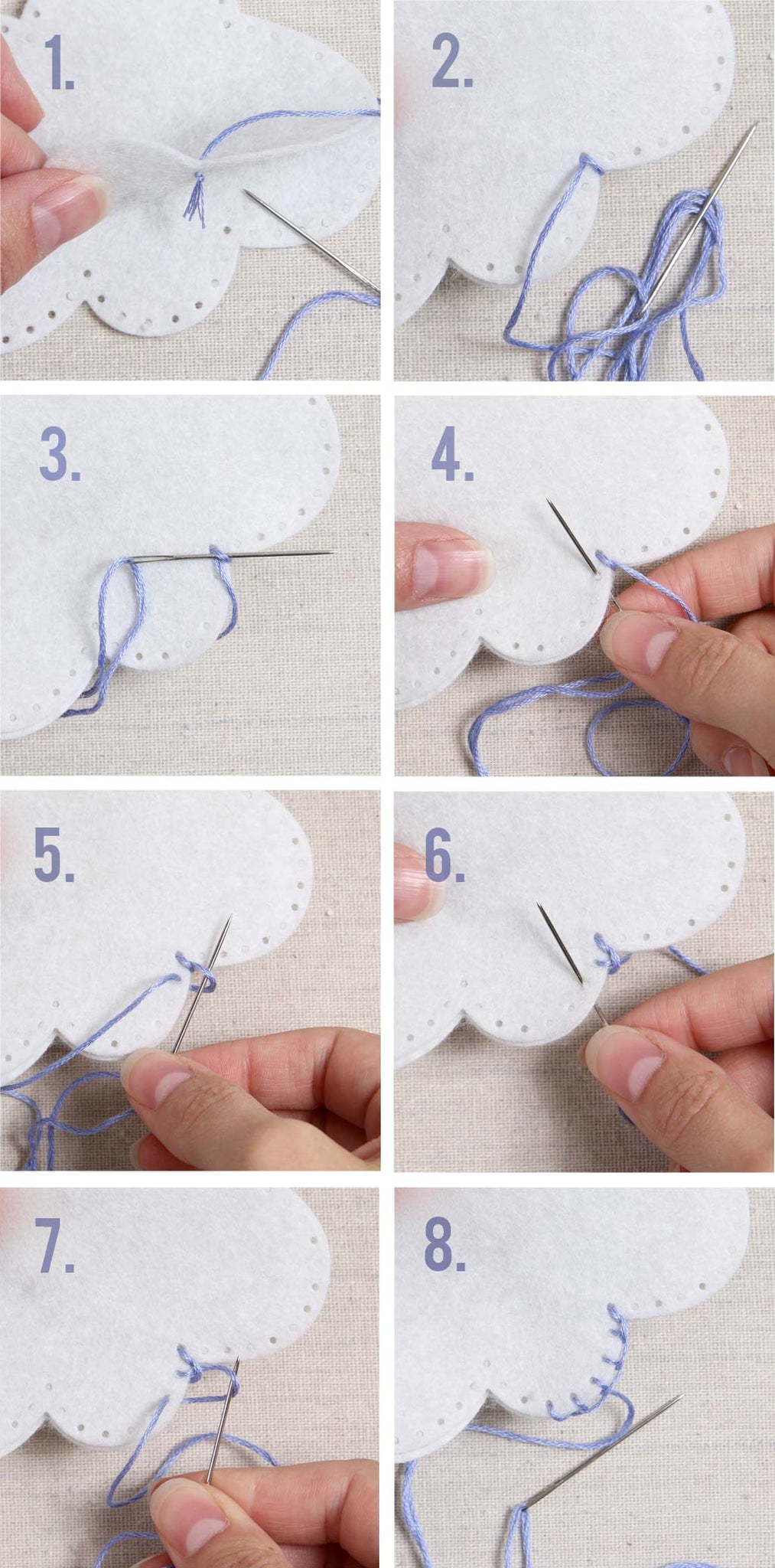 Blanket stitch for felt