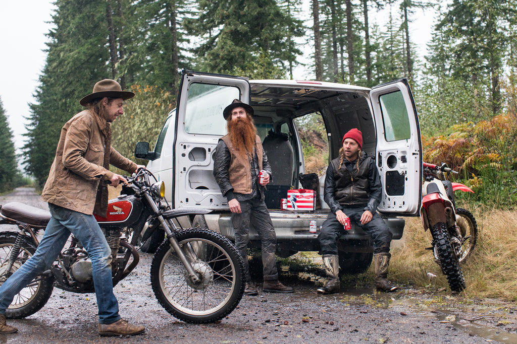 Dirt biking, fun times, waxed canvas, honda dirt bike, honda cr125, red clouds collective, dirt bike, red clouds adventure