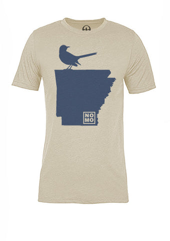 Arkansas State Bird Tee/Navy on Antique White - Women's