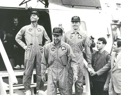 Apollo 13 astronauts after returning to Earth