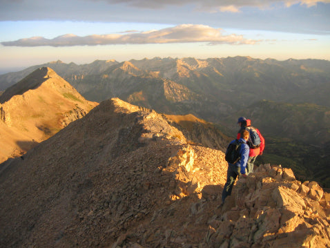 Hikers at the summit of Mt. Timpanogos.