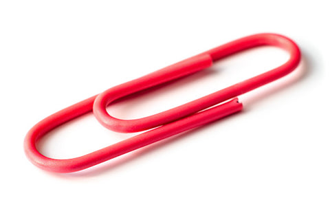 One red paperclip