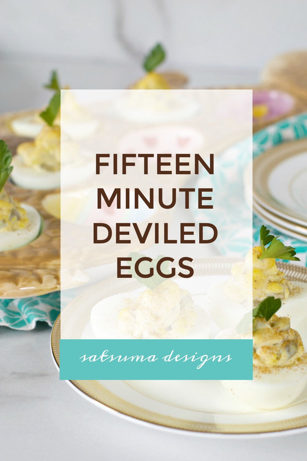 15 minute deviled eggs are a classic recipe that comes together in just minutes. Try these for Easter and springtime brunches or for a quick luncheon snack. #eggs #eggrecipes #deviledeggs #brunch #brunchrecipes