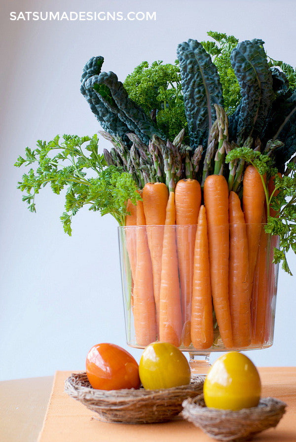 Easter carrot bouquet and centerpiece