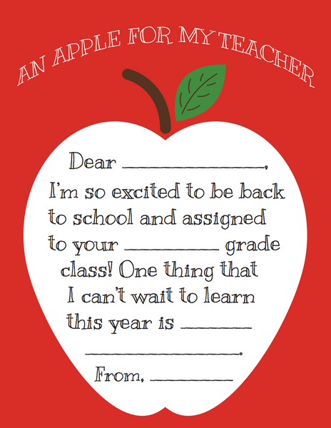 Click through to print my apple for my teacher note printable | Back to school printables | Teacher gifts | Teacher appreciation notes | SatsumaDesigns.com #teacherappreciation #backtoschool