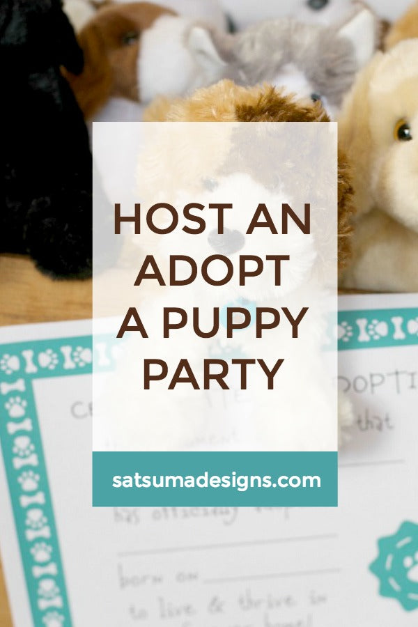 Adopt a Puppy Party | Birthday party ideas | SatsumaDesigns.com #puppy #birthday