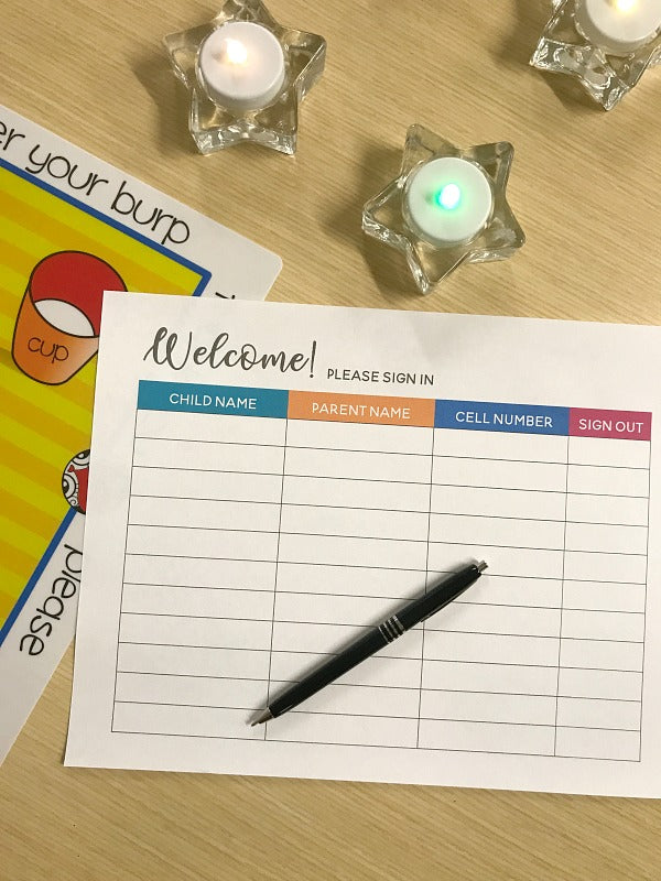 If you host children's birthday parties or other kinds of parties, you need this printable! Get my free children's event management sign-in and sign-out sheet printable so you have all guests' phone numbers at hand for any emergency big or small. #partyplanning #emergencycontact #ICE #printable #partyprintable #groupevents