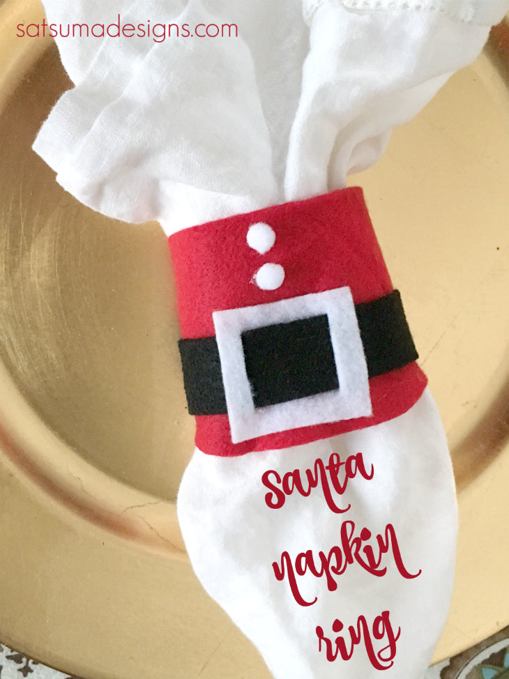 diy felt santa belt napkin rings