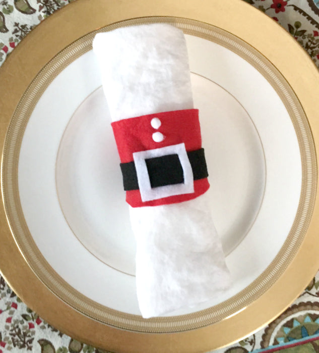 diy felt santa belt napkin ring