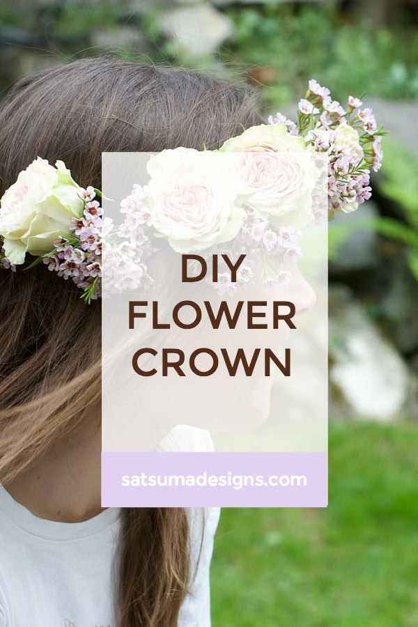 Click through to learn how to make a DIY flower crown for weddings, parties, festivals and any time you want to celebrate! | flower crown tutorial | SatsumaDesigns.com #flowers #flowercrown