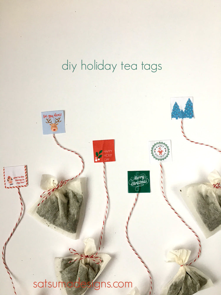 diy holiday tea bags with free printable tea tags