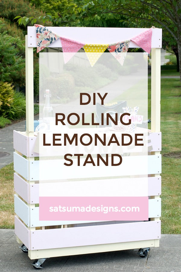 Click through to find out how to build this rolling lemonade stand for lots of summer fun with the kids | DIY construction project | Easy construction project | SatsumaDesigns.com