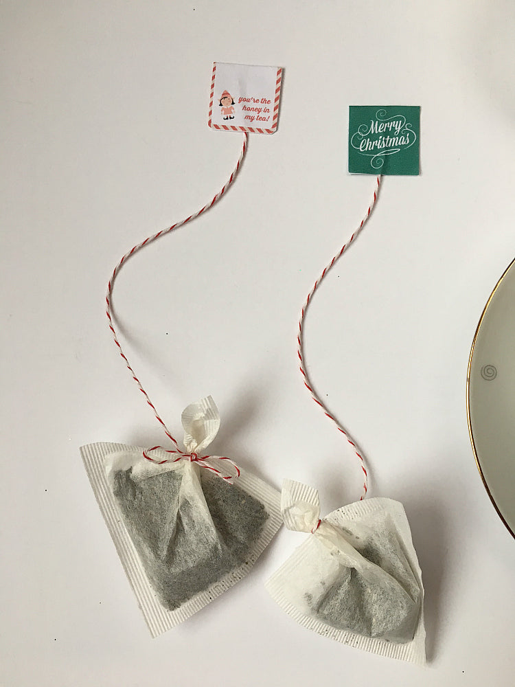 diy holiday tea bags with free printable tea tags