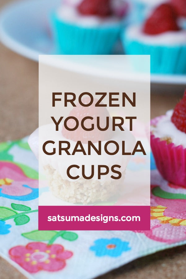 Frozen yogurt granola cups recipe | Easy breakfast recipe | SatsumaDesigns.com #ad #EarnWithBoxTops