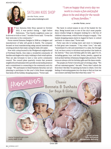 gift shop magazine featuring satsuma kids shop