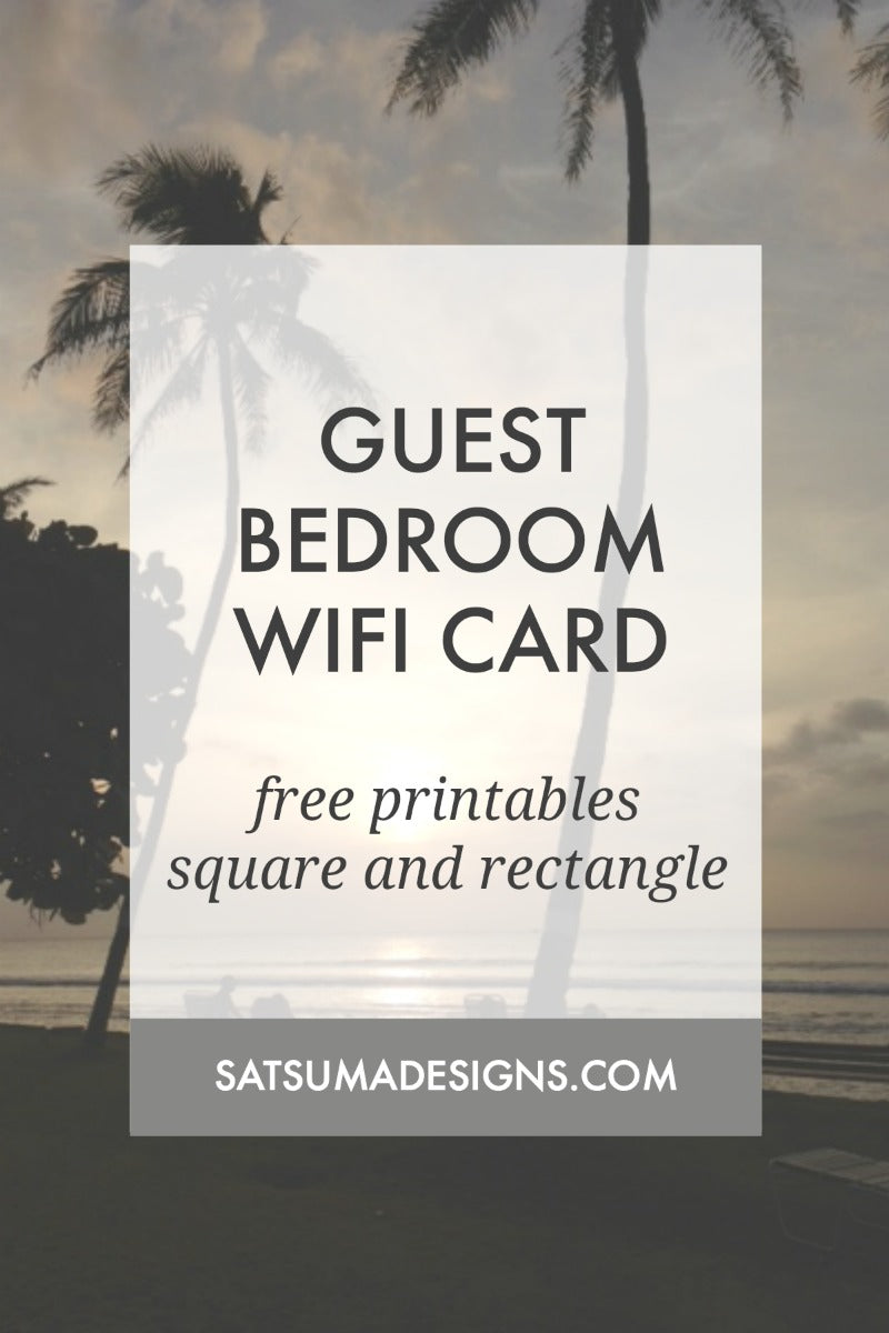 guest bedroom wifi card printable