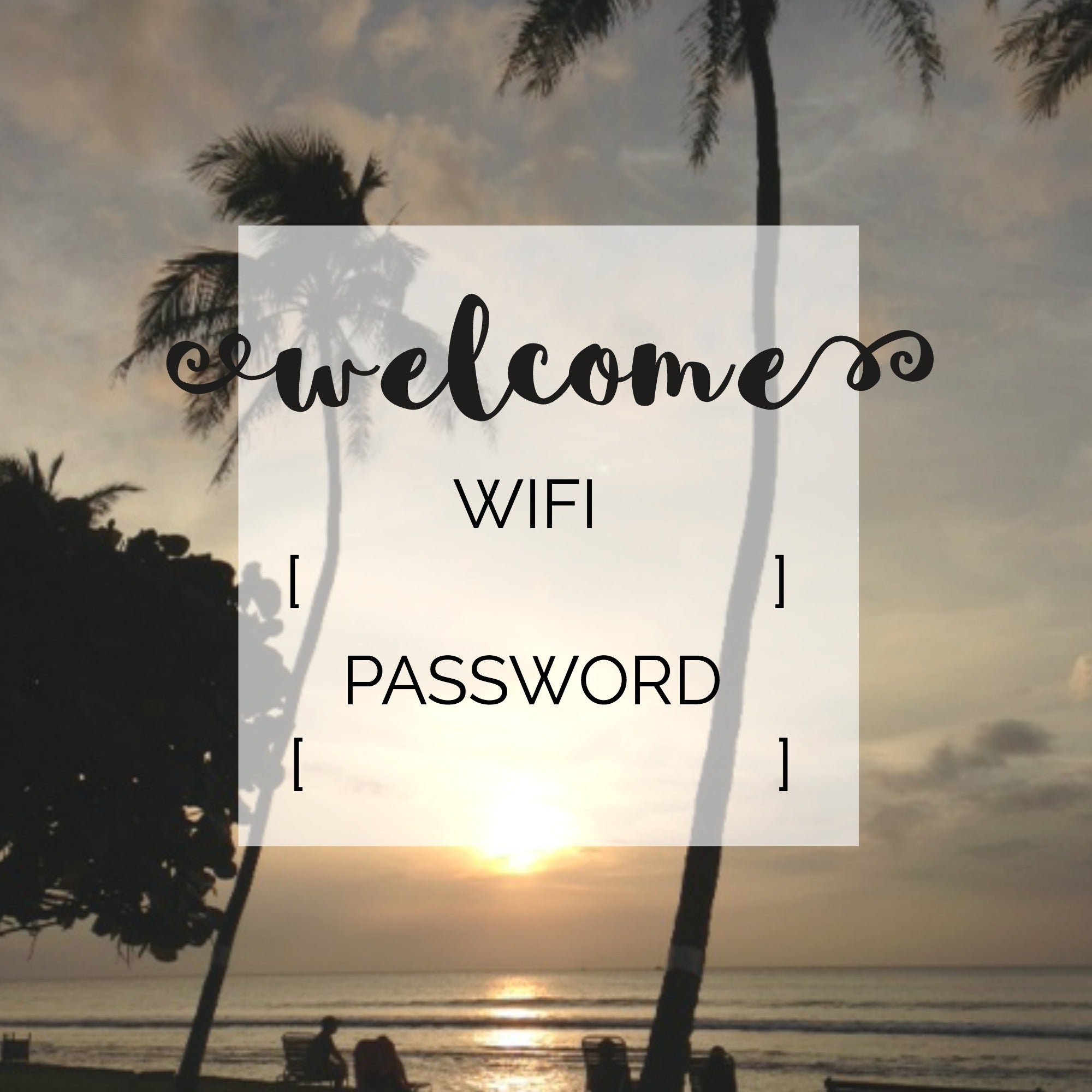 guest room wifi card - free printable