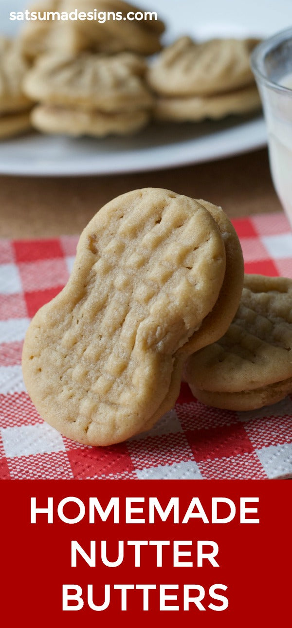 Homemade nutter butter cookies recipe | cookie recipe | nutter butters | #dessert #homemade #copycat #recipe | satsumadesigns.com