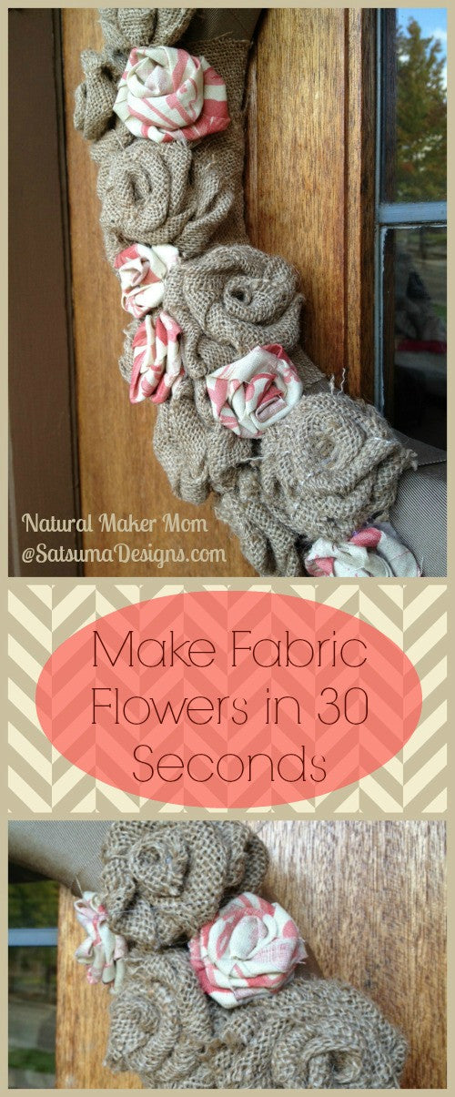 How to make fabric flowers in 30 seconds #fabric #upcycle #crafting