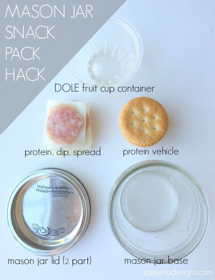 mason jar snack pack hack materials