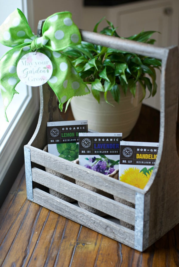 May your garden grow Mother's Day window garden is a perfect way to celebrate Mom this Mother's day. Herbal tea seeds will sprout and keep giving a sweet gift! #mothersday #mom #mother #windowgarden #greenhouse #herbs #plants