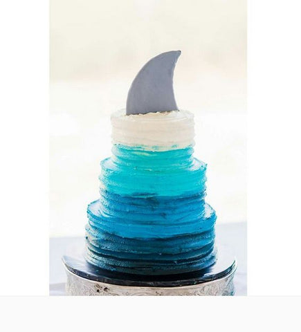 ombre shark cake