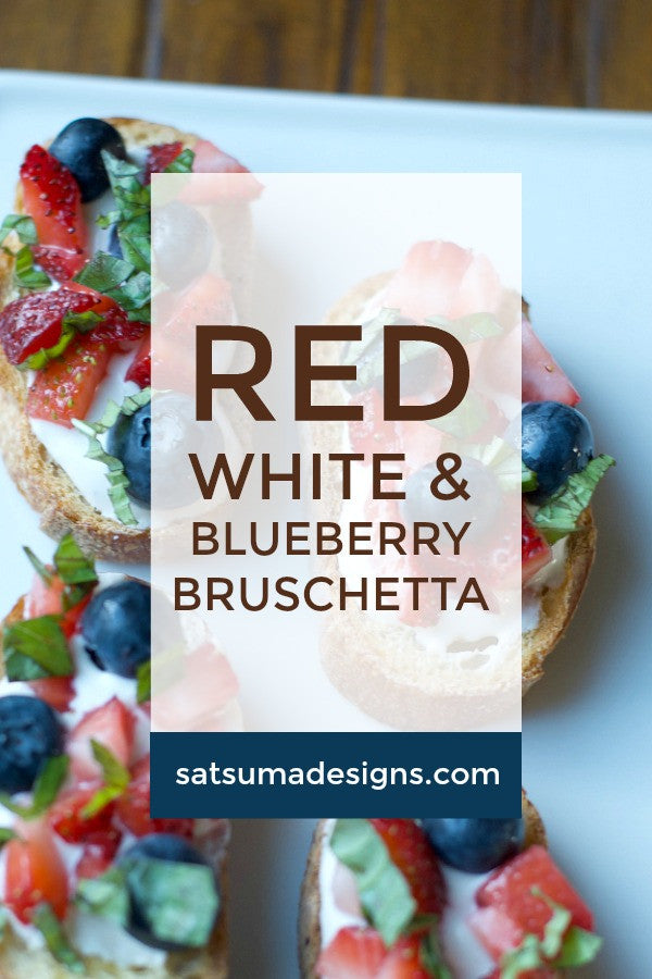 red white and blueberry bruschetta