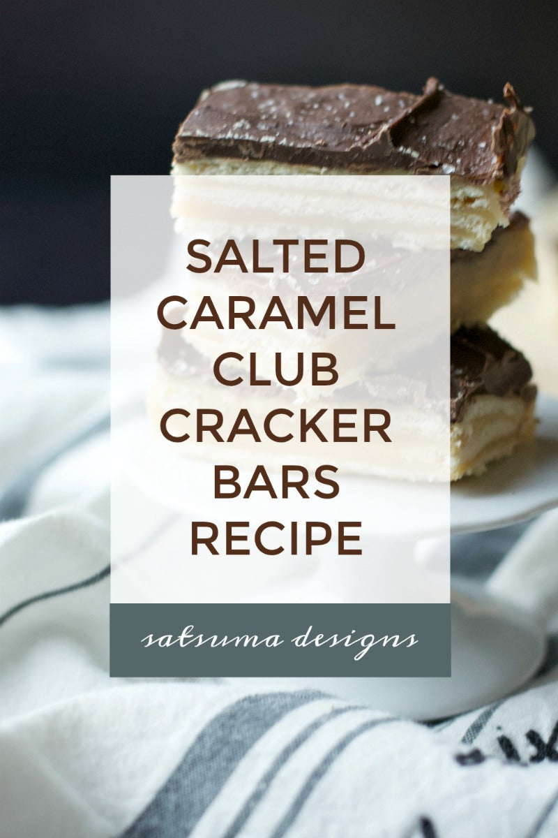 Salted caramel club cracker bars recipe is quick and easy! The hardest part is waiting for them to chill before you eat them. #homemadetwix #twixbars #saltedcaramel #darkchocolate #salted chocolate #dessertrecipe #potluckrecipes
