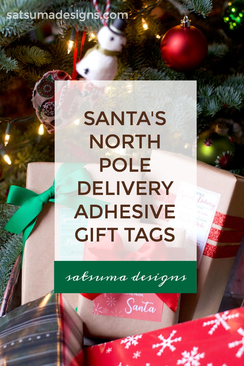 Santa's North Pole Delivery adhesive gift tags are a great solution for Christmas gift wrapping from the jolly old elf himself. This printable is easy to print onto Avery full sheet adhesive paper, cut to size and use right away. Enjoy! #printable #Christmas #SantaClaus #gifttags #gifttagprintable #adhesivegifttag #stickertags #stickergifttags