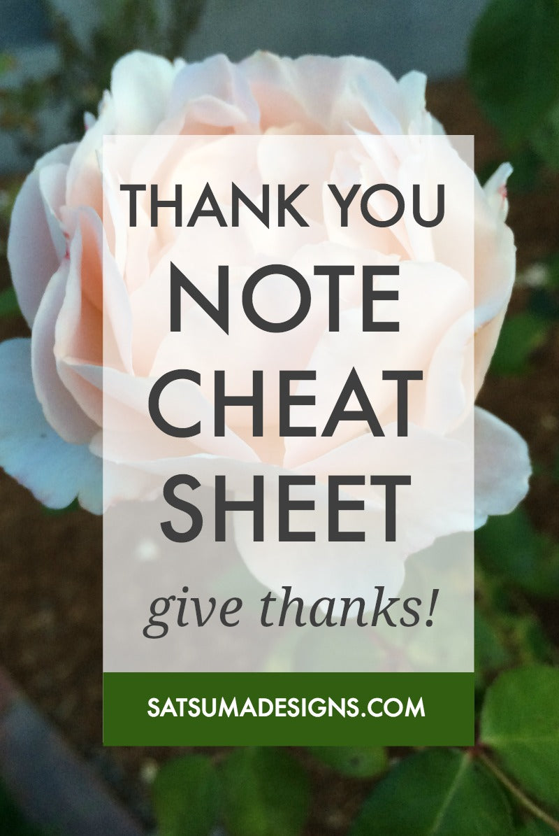 How to write a thank you note that gets remembered. Try my easy 5 step formula for an easy to write, no-stress thank you note that will delight. #gratitude #etiquette #thankyou #mannersclass #manners #teacher #satsumadesigns