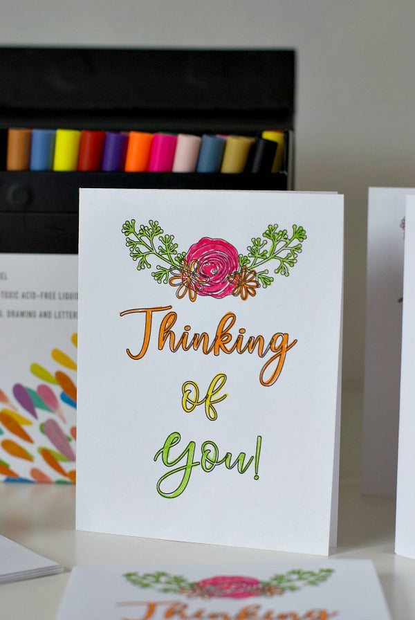 Print your own greeting card to send some loving wishes during Covid-19 social distancing. It's important to keep family and friends safe and also let them know we're thinking of each other and they're not alone. #sendlove #printable #greetingcard #freegreetingcard #covid19
