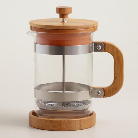 wooden french coffee press