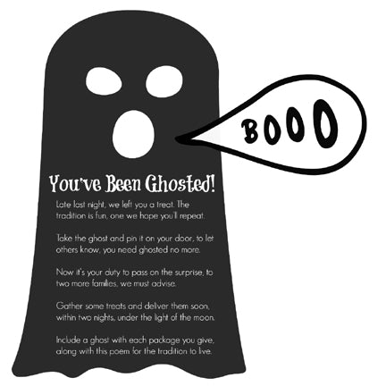 Click through to download my free you've been ghosted printable | SatsumaDesigns.com #ghosting #boo #halloween