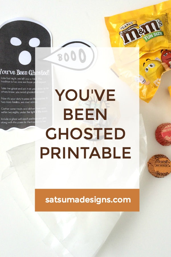 Click through to download my free you've been ghosted printable | SatsumaDesigns.com #ghosting #boo #halloween