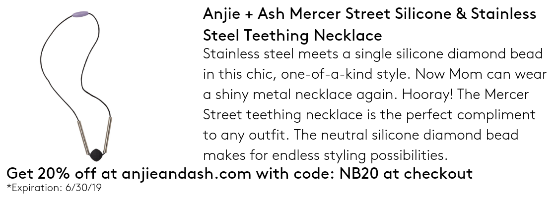Anjie + Ash Mercer Street Silicone & Stainless Steel Teething Necklace