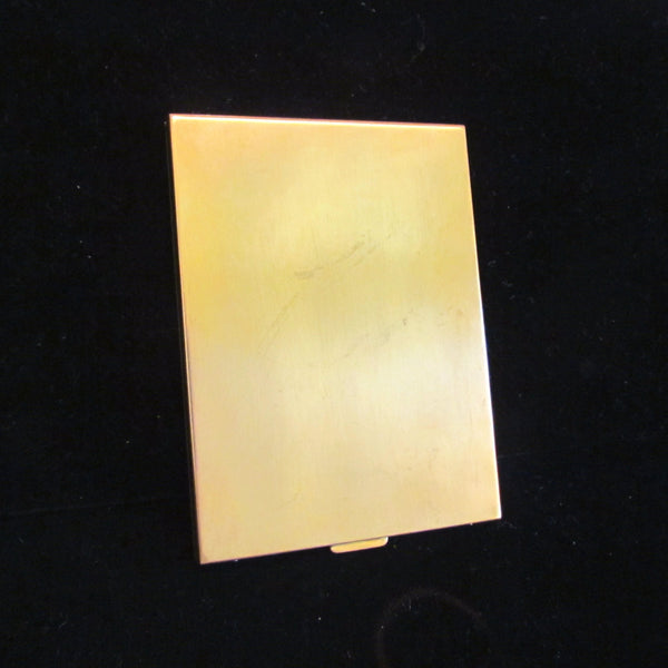 1950's Volupte Cigarette Case Gold Rhinestone Ladies Business Card Cas