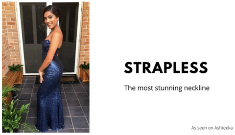 Hire strapless gowns