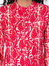 Anora Red Rayon Batik Paisley Allover Print Straight Cut Kurti
