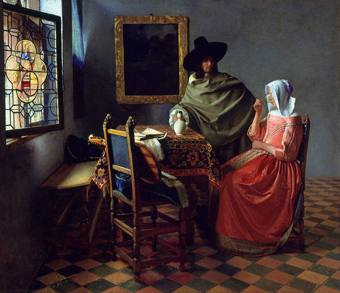 Painting of the wine glass by Vermeer