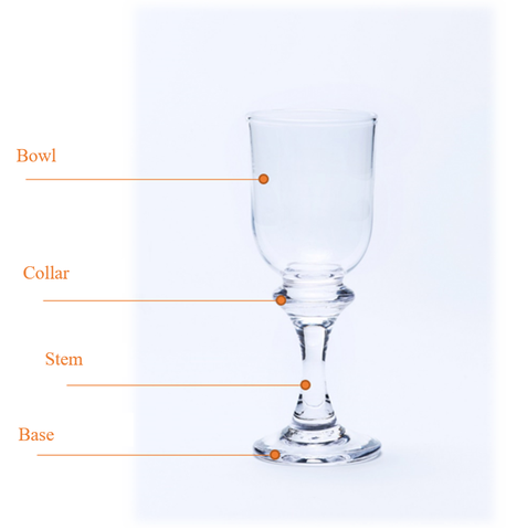 Image of clear short stem wine glass