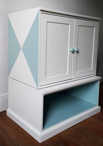 Custom Furniture Painting Geometric Cabinet After 2