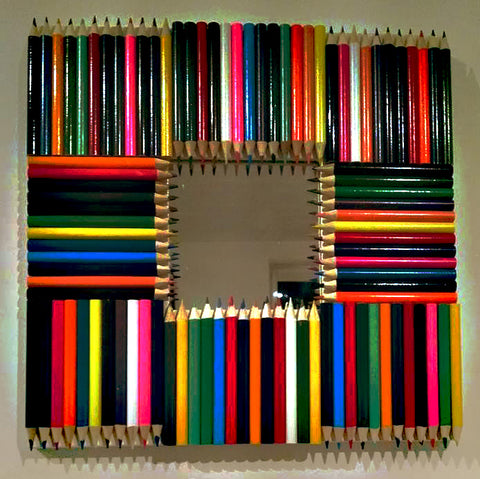 Upcycled Colouring Pencil Mirror