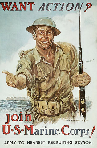 Want Action USMC Recruiting Poster by Pocket Square Heroes Blog