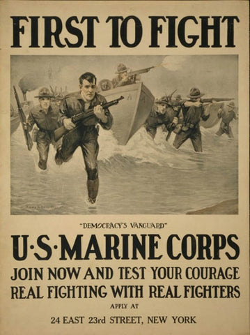 First to Flight Vintage Poster USMC by Pocket Square Heroes™ 