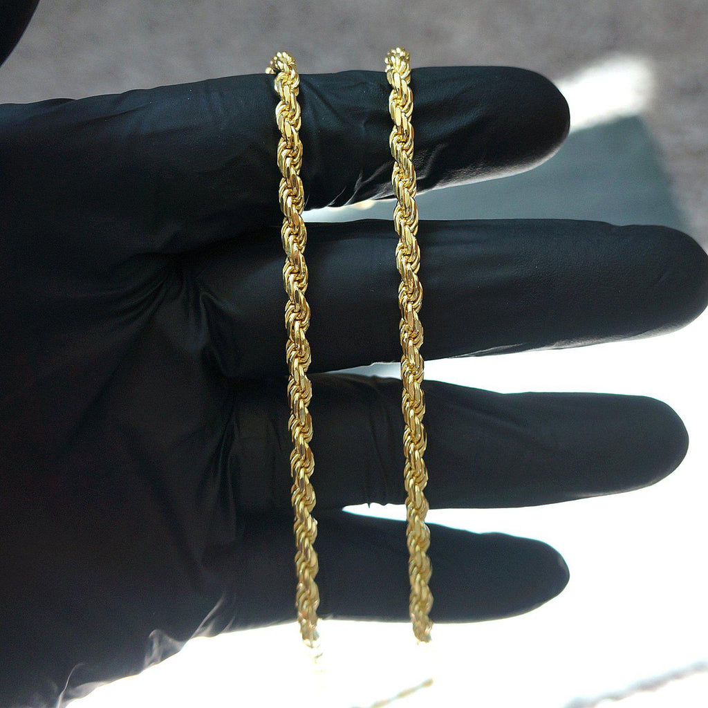4mm Italian 14K Gold Diamond Cut Rope Chain – JewelryFresh
