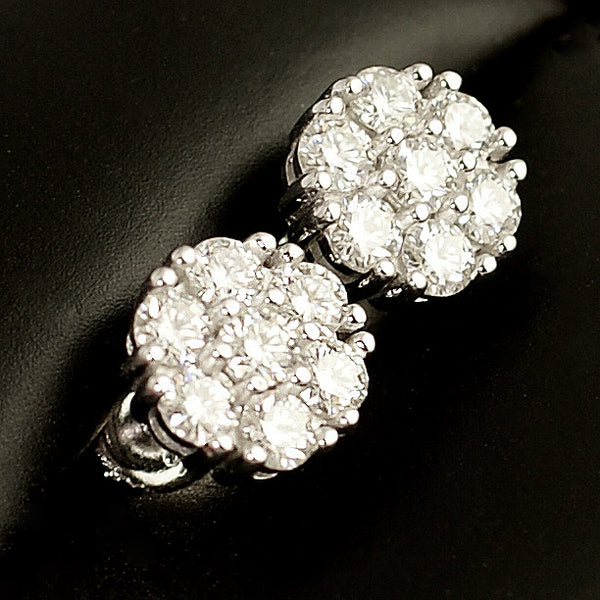 1.40 Carat Certified VVS1 Moissanite Cluster Earrings – JewelryFresh